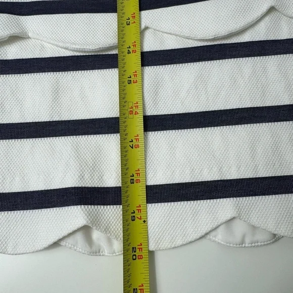 J MCLAUGHLIN‎ NEW Providence Scallop Pencil Skirt Stripe White and Navy Size 6 - Picture 5 of 6